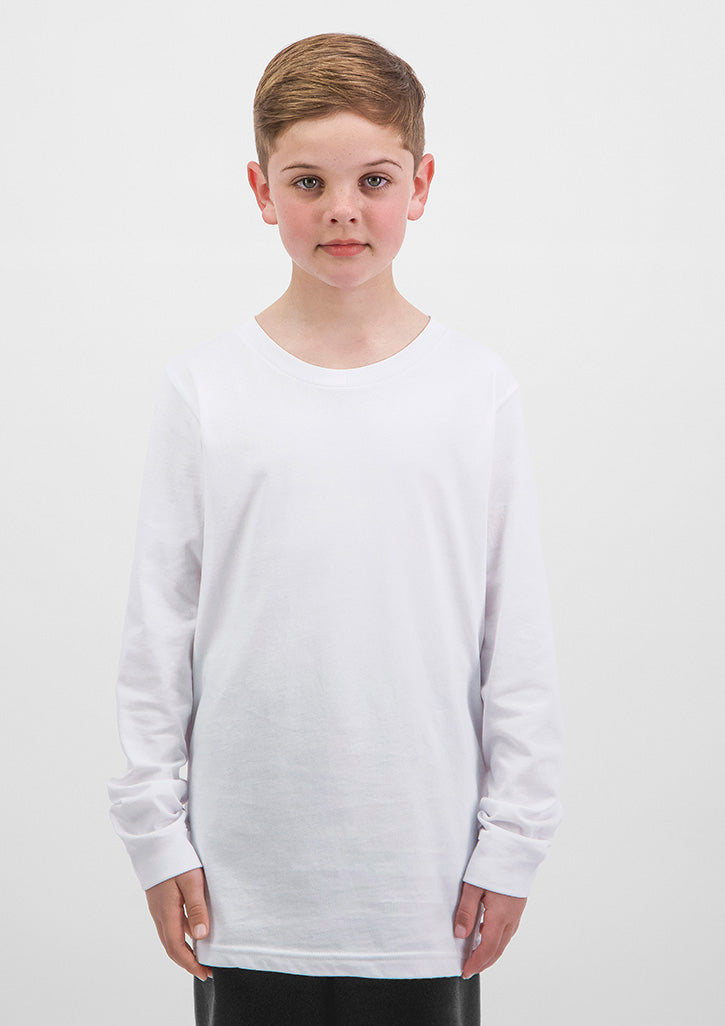 Basis Kids Long Sleeve Tee - White