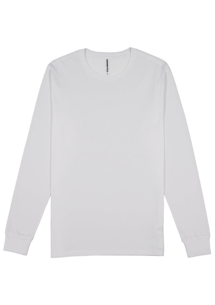 Basis Mens Long Sleeve Tee - White (back)