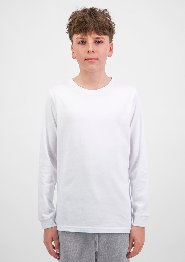 Basis Youth Long Sleeve Tee - White
