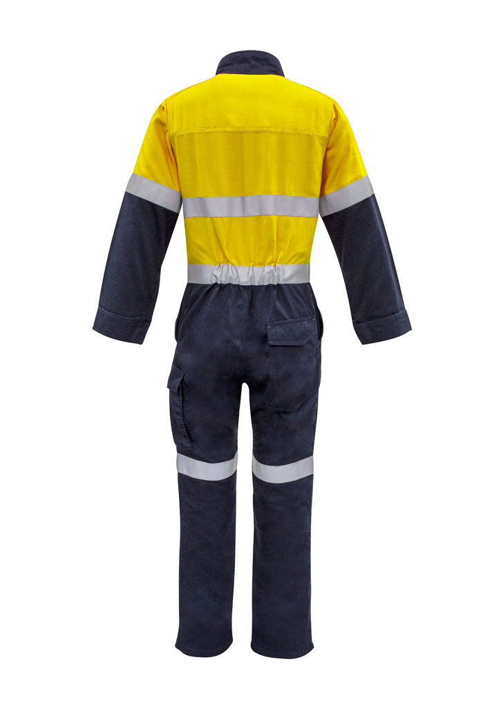 Mens Orange Flame Overall - Hoop Taped Yellow/Navy back