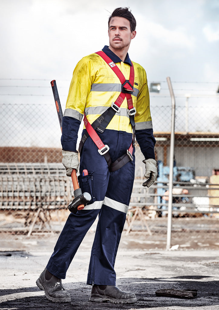 Mens Rugged Cooling Taped Overall Yellow/Navy front