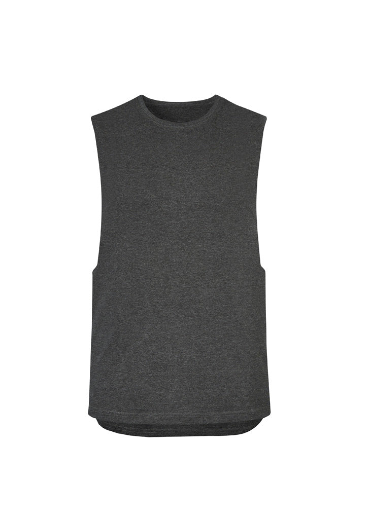 Mens Streetworx Sleeveless Tee  Charcoal Marle front