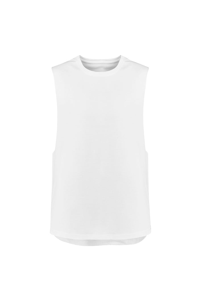 Mens Streetworx Sleeveless Tee  White front