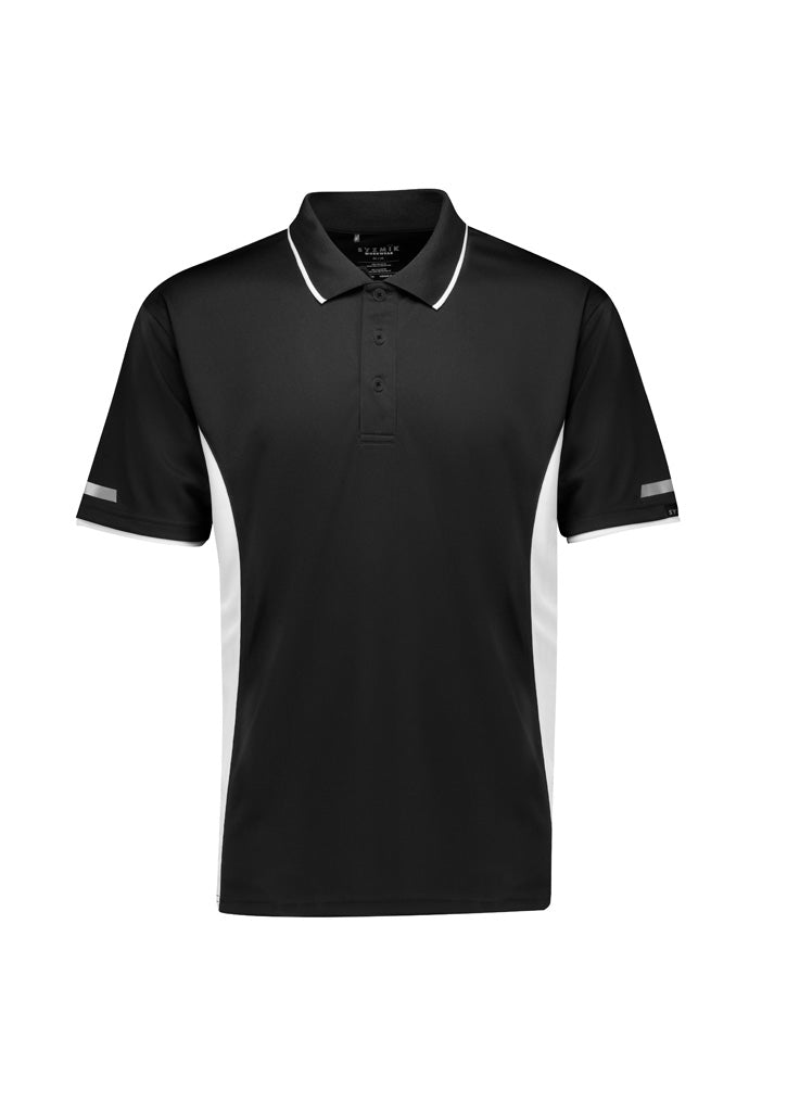 Mens Striker Short Sleeve Polo Black/White front