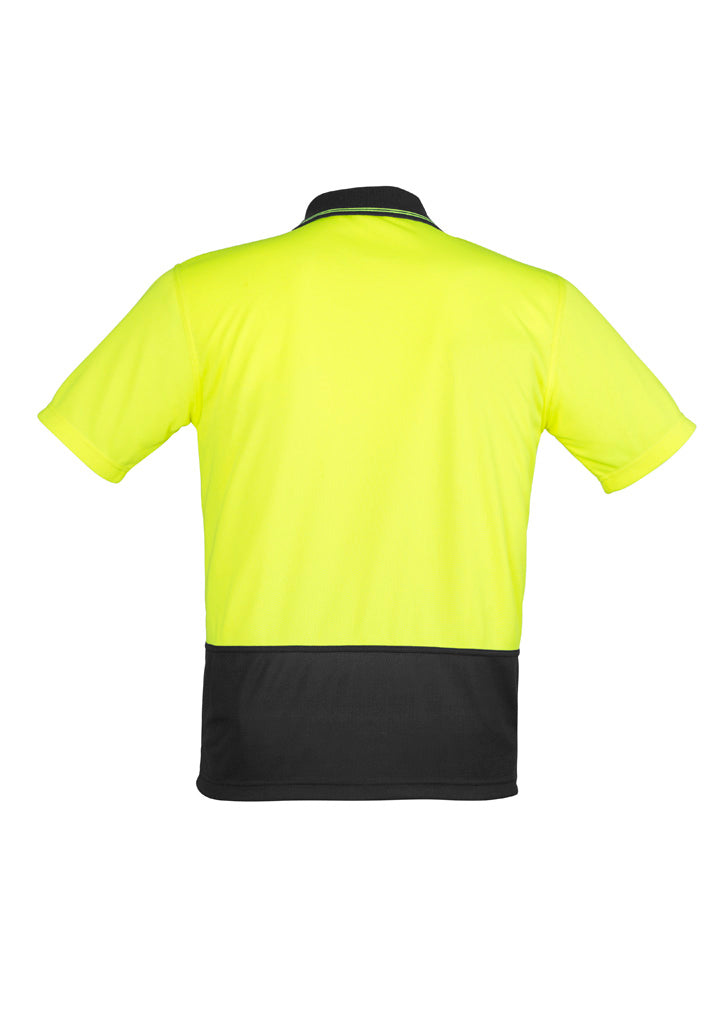 Unisex Hi Vis Basic Short Sleeve Polo Yellow/Black back