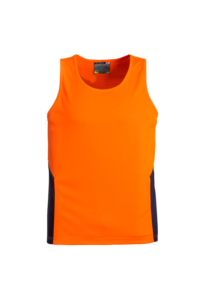 Mens Hi Vis Squad Singlet Orange/Navy front