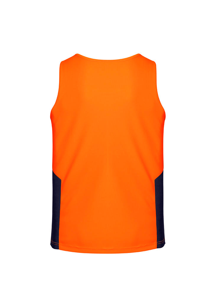 Mens Hi Vis Squad Singlet Orange/Navy back