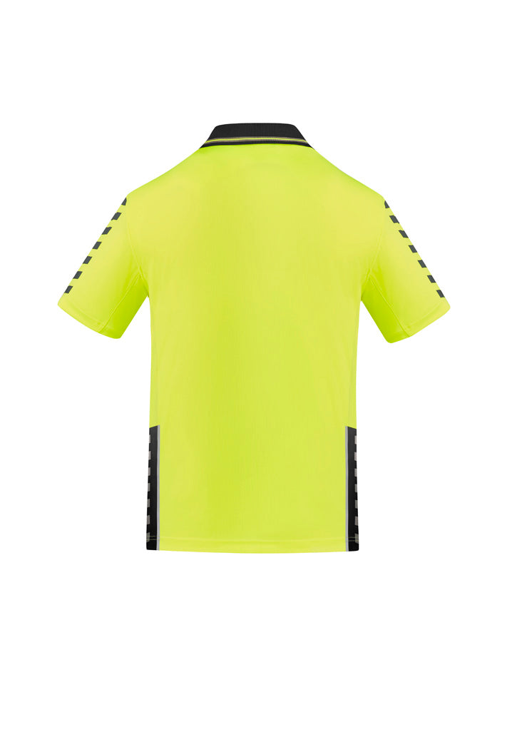 Mens Hi Vis Komodo Short Sleeve Polo Yellow/Black back