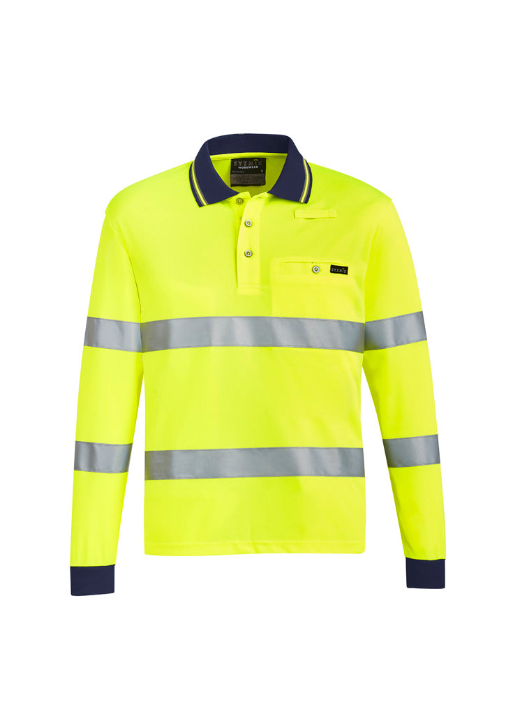 Unisex Hi Vis Bio Motion Taped Polo Yellow back