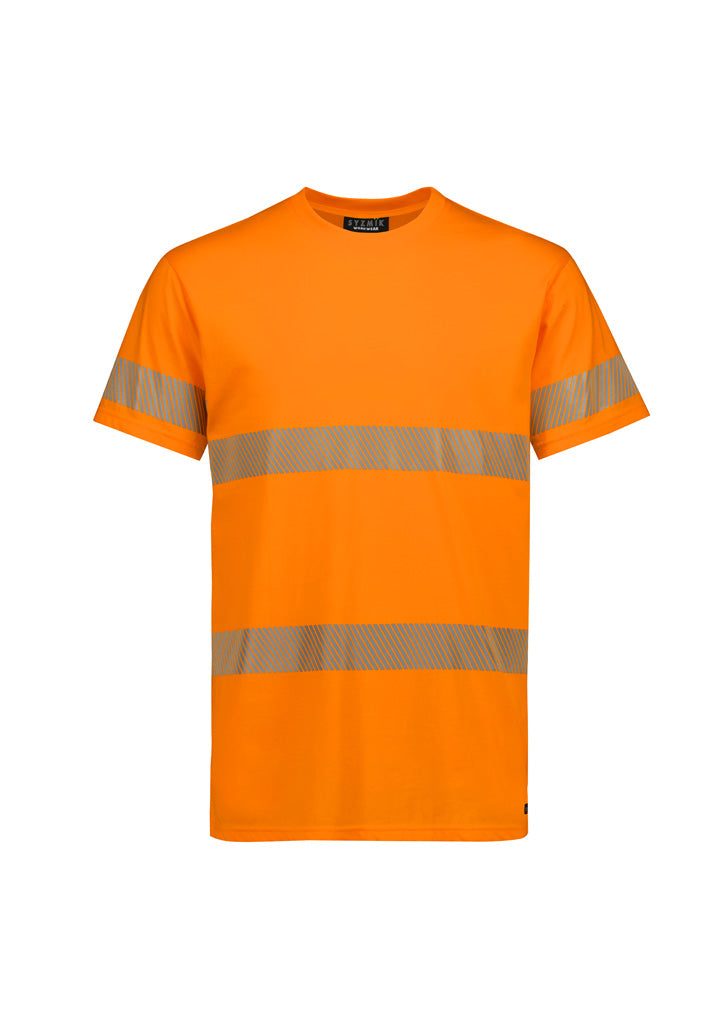 Mens Hi Vis Segmented Tape Cotton Tee Orange back