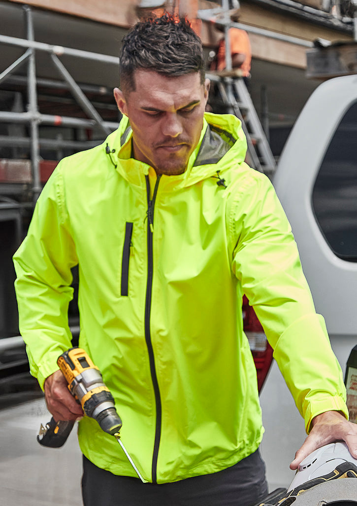 Unisex Super Light Packable Rain Jacket Yellow front