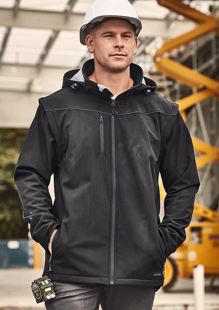 Unisex Streetworx 2 In 1 Stretch Softshell Jacket Black front