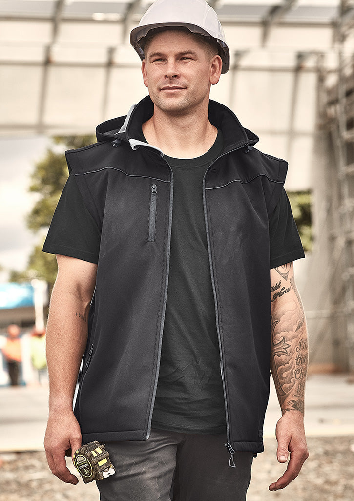 Unisex Streetworx 2 In 1 Stretch Softshell Jacket Black back