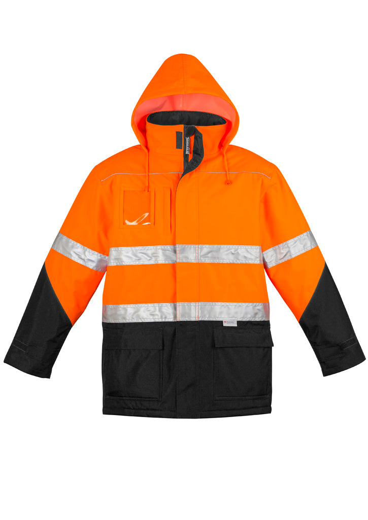 Mens Hi Vis Storm Jacket Orange/Black front