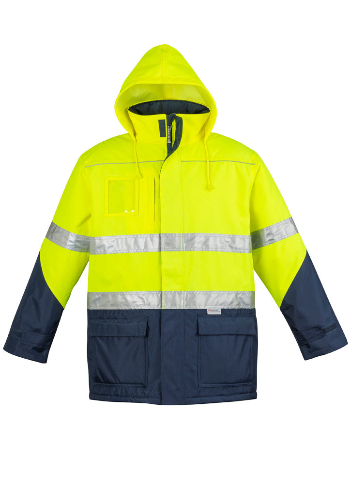 Mens Hi Vis Storm Jacket Yellow/Navy front