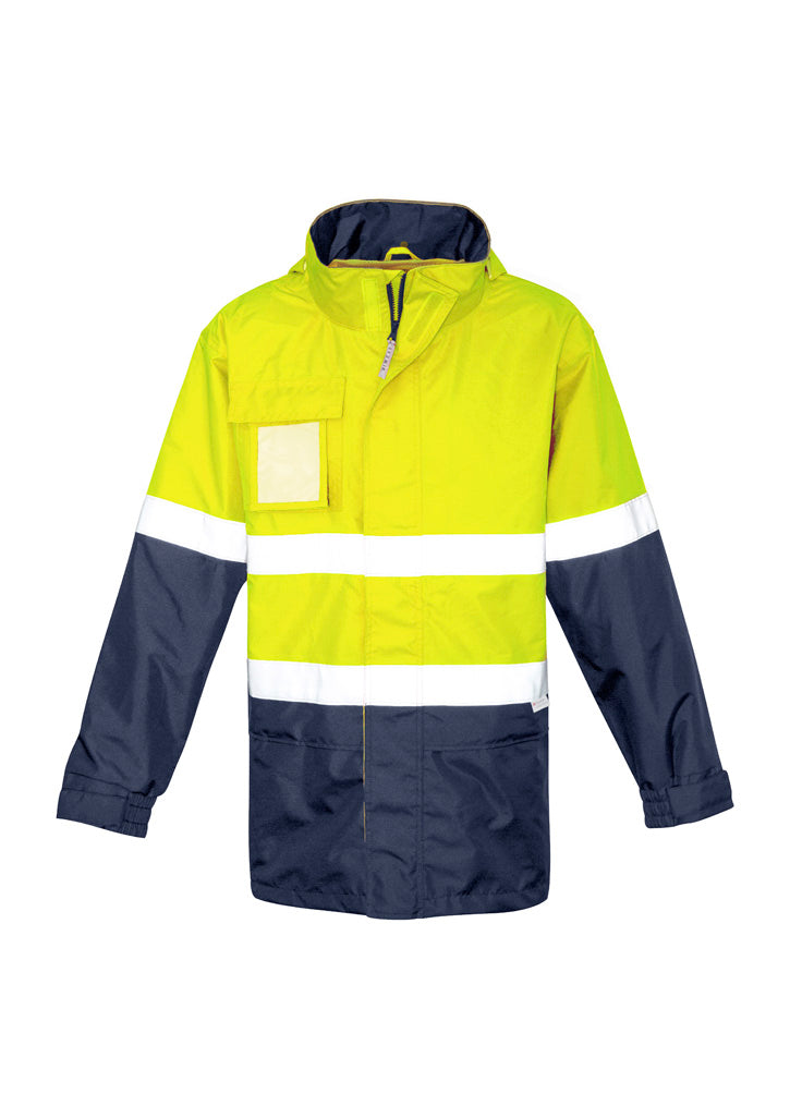 Mens Hi Vis Ultralite Waterproof Jacket Yellow/Navy front