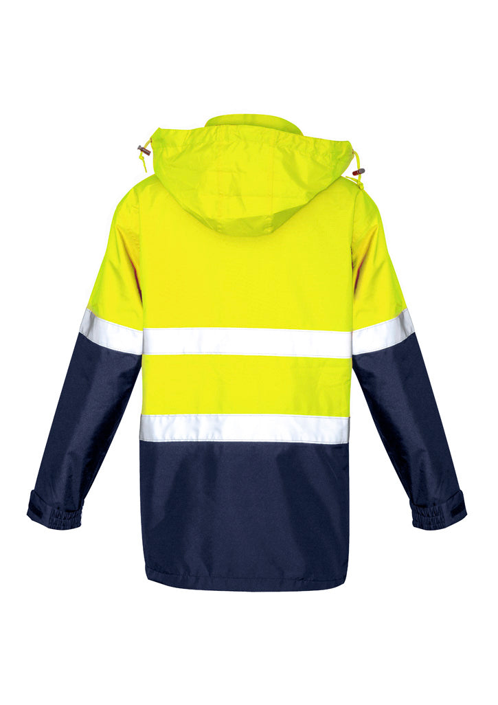 Mens Hi Vis Ultralite Waterproof Jacket Yellow/Navy back