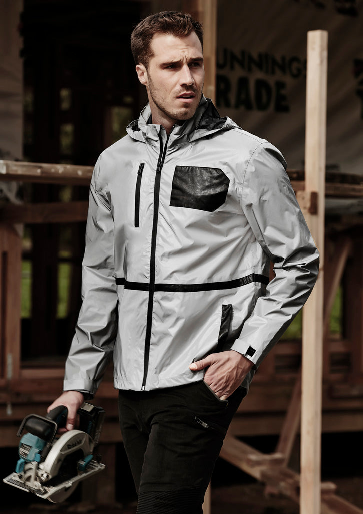 Unisex Streetworx Reflective Waterproof Jacket Reflective Silver front