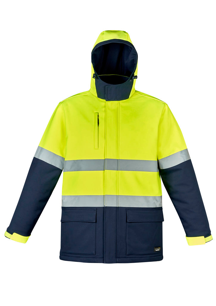Unisex Hi Vis Antarctic Softshell Jacket Yellow/Navy front