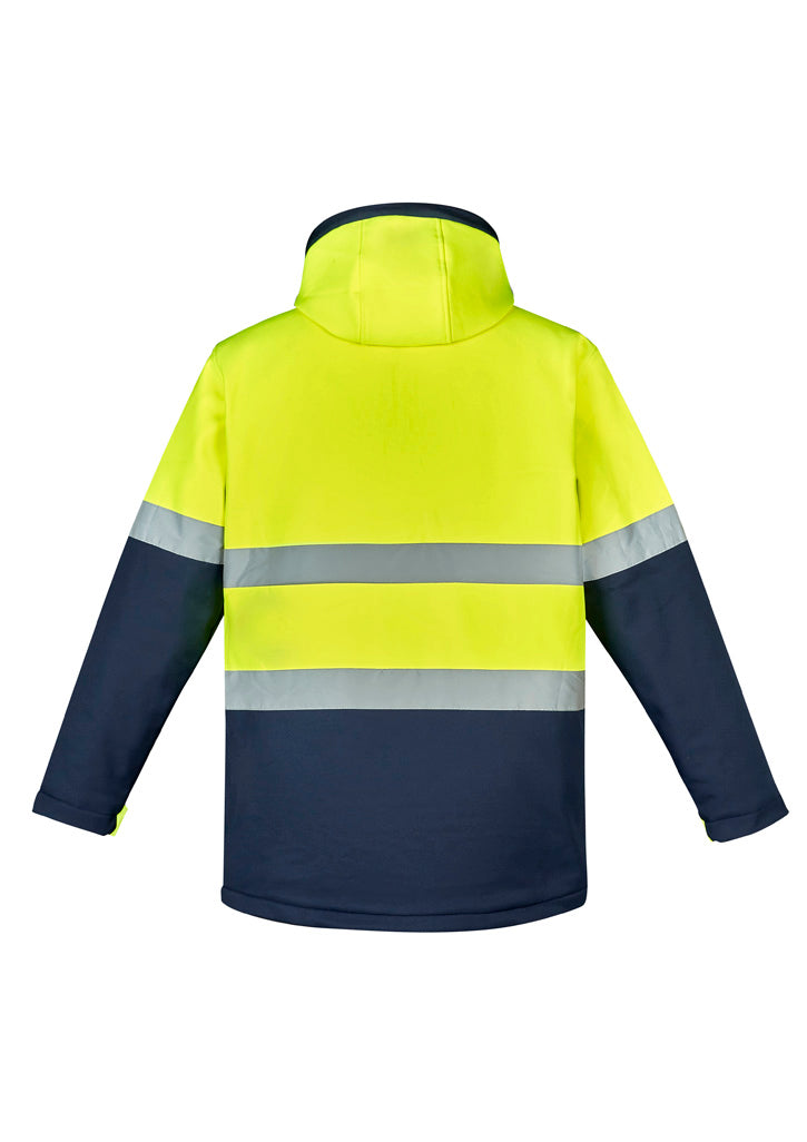Unisex Hi Vis Antarctic Softshell Jacket Yellow/Navy back