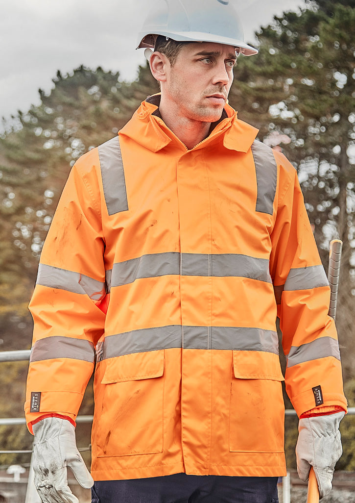Unisex Hi Vis VIC Rail 4 In 1 Waterproof Jacket VIC Rail Orange front