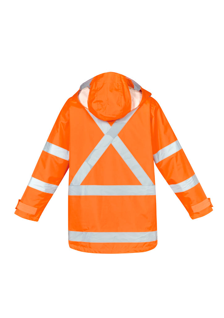 Mens Hi Vis X Back 4 In 1 Waterproof Jacket Orange/Navy back