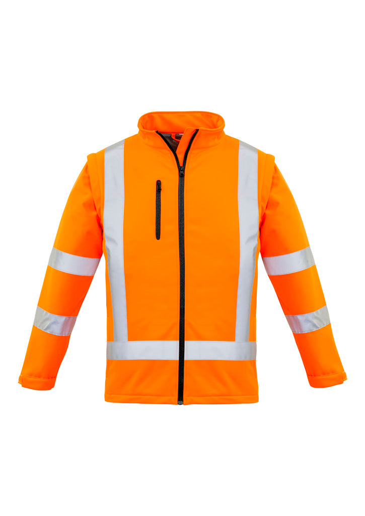 Womens Hi Vis NSW Rail X Back 2 In 1 Softshell Jacket Orange front