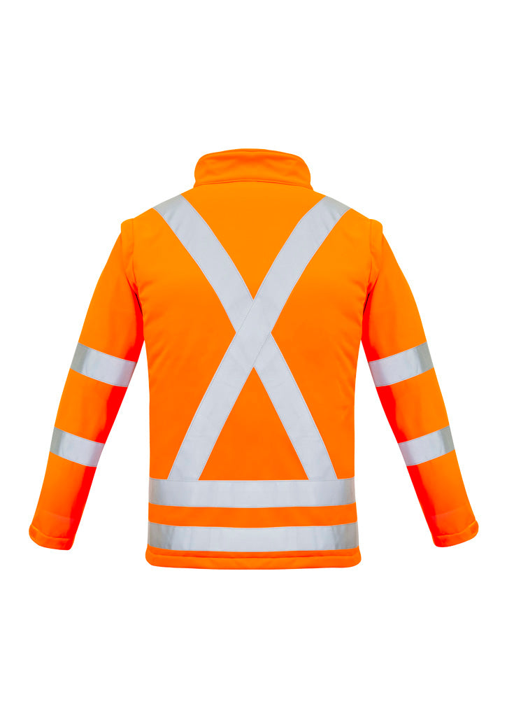 Womens Hi Vis NSW Rail X Back 2 In 1 Softshell Jacket Orange back