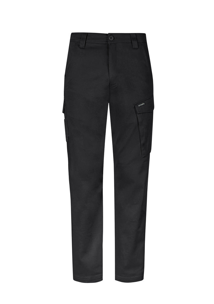 Mens Essential Basic Stretch Cargo Pant Black back