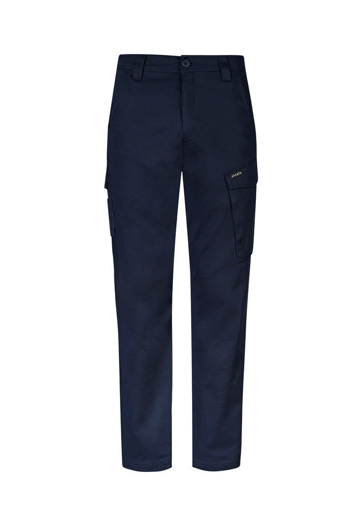 Mens Essential Basic Stretch Cargo Pant Navy front