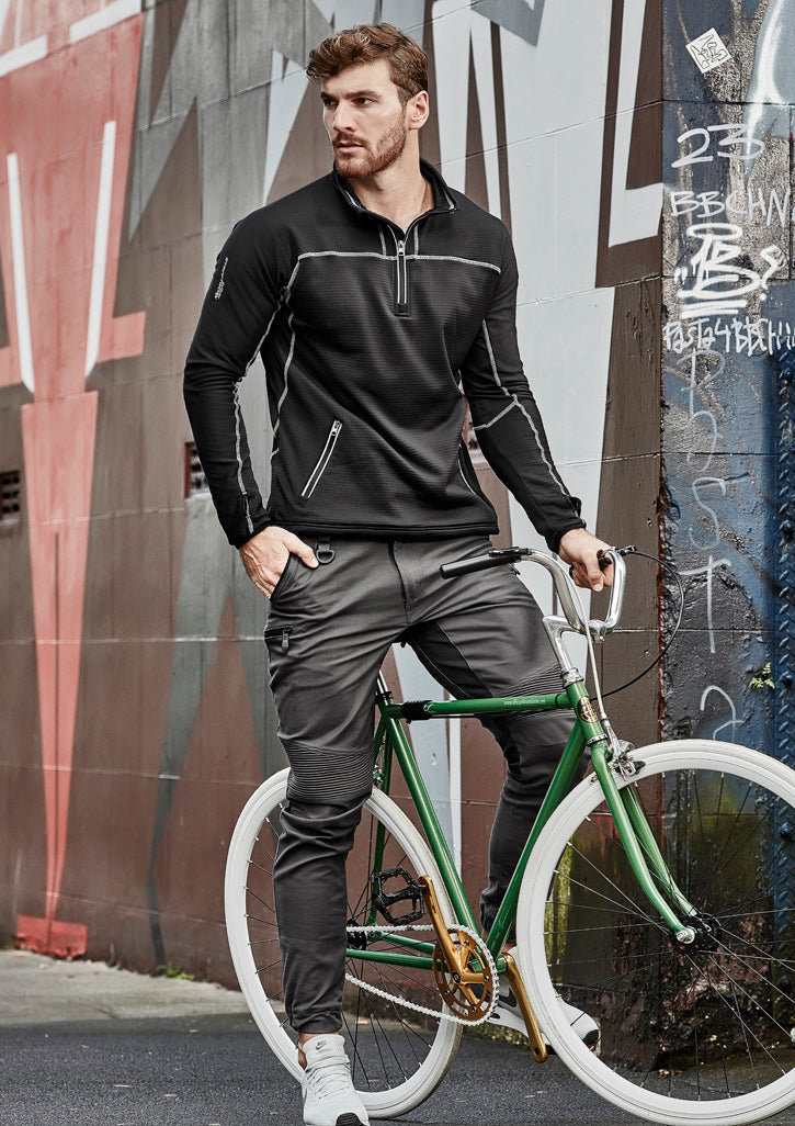 Mens Streetworx Stretch Pant - Cuffed Charcoal front