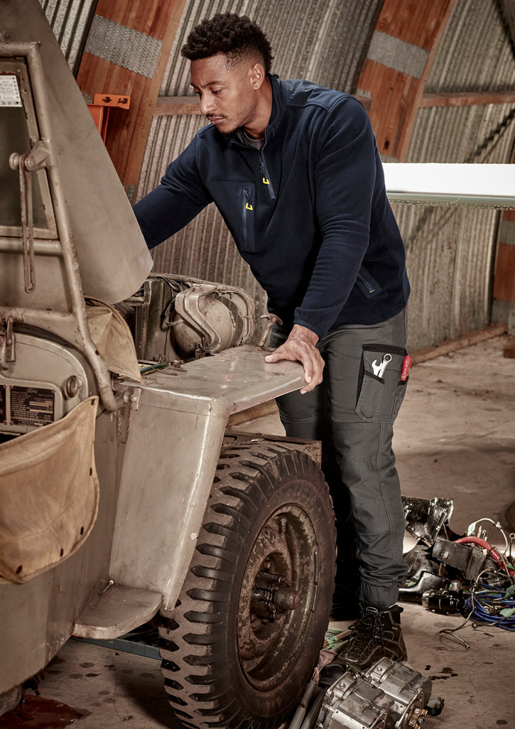 Mens Streetworx Heritage Pant - Cuffed Charcoal front