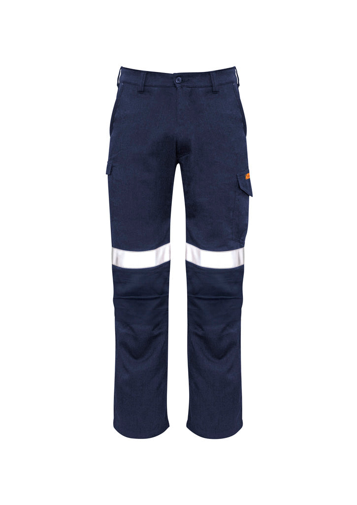 Mens Orange Flame Taped Cargo Pant (Regular) Navy back