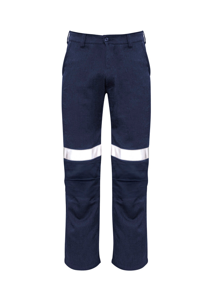 Mens Orange Flame Traditional Style Taped Work Pant Navy front