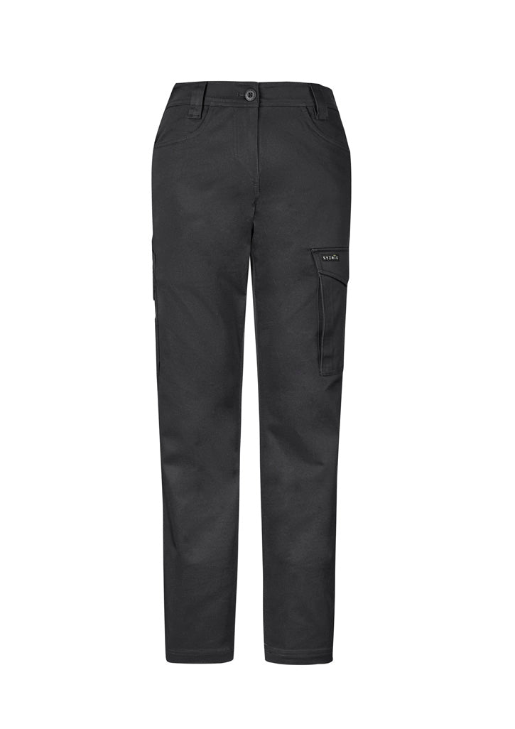 Womens Essential Basic Stretch Cargo Pant Charcoal front