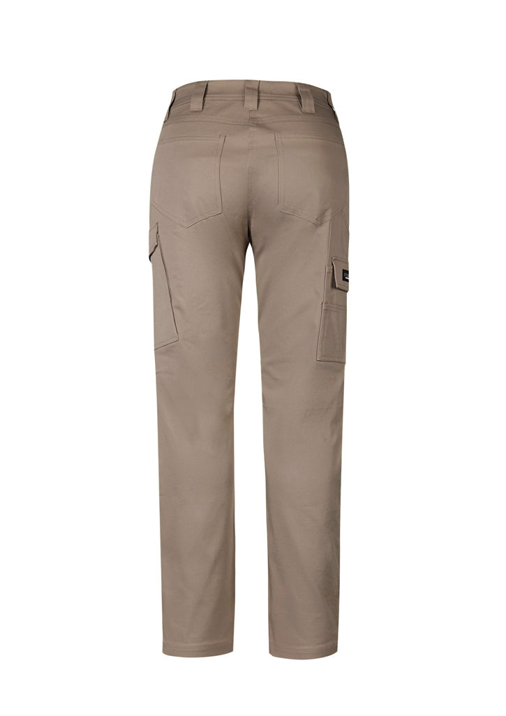 Womens Essential Basic Stretch Cargo Pant Khaki back