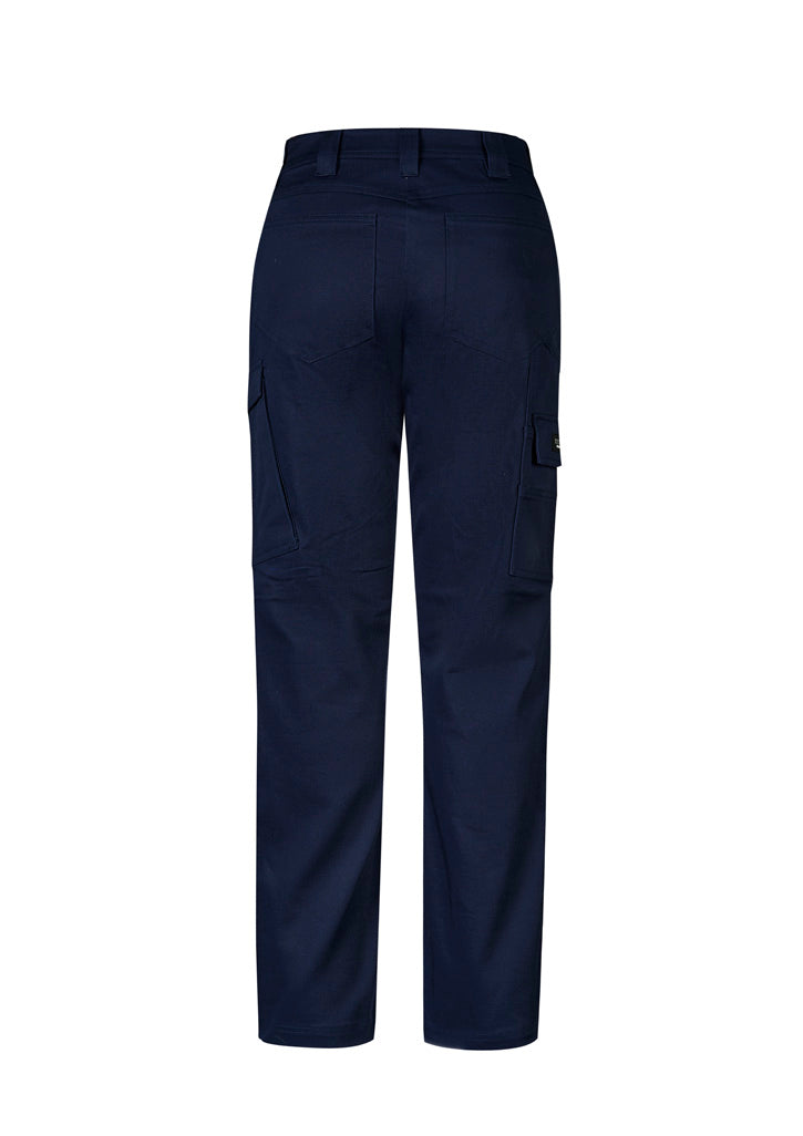 Womens Essential Basic Stretch Cargo Pant Navy back