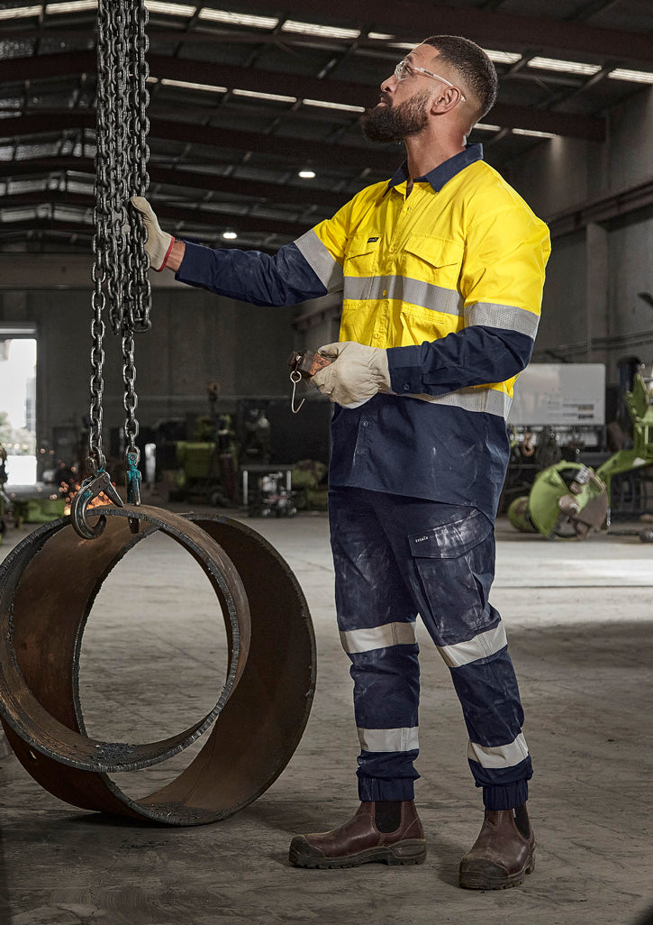Mens Essential Stretch Taped Cargo Pant - Cuffed Navy back