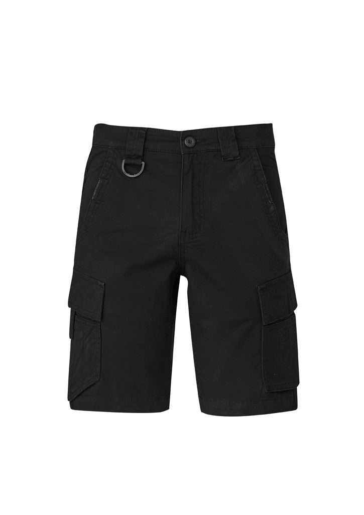 Mens Streetworx Curved Cargo Short Black front