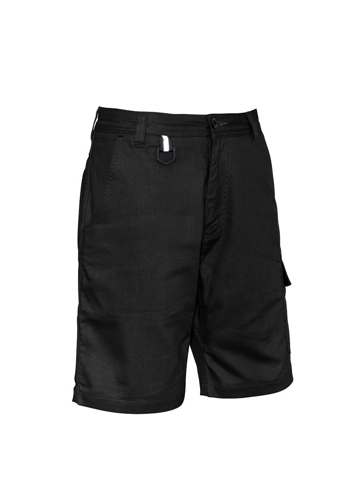 Mens Rugged Cooling Vented Short Black front