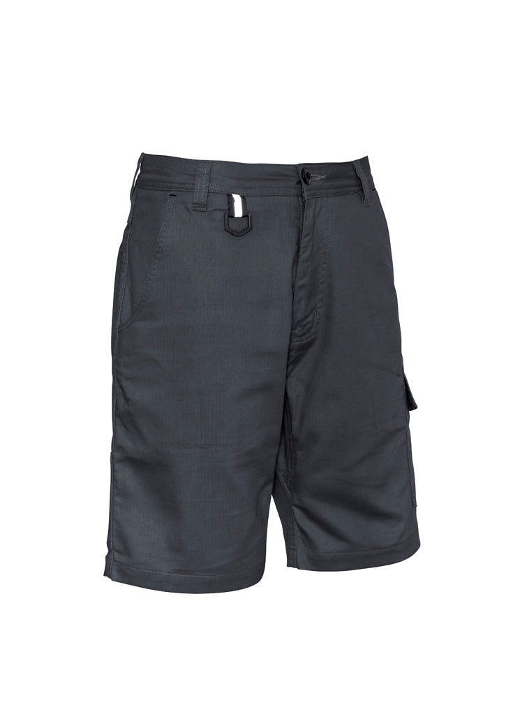 Mens Rugged Cooling Vented Short Charcoal front