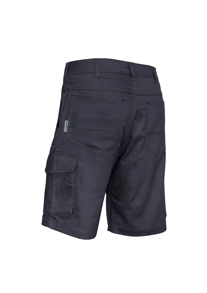 Mens Rugged Cooling Vented Short Charcoal back