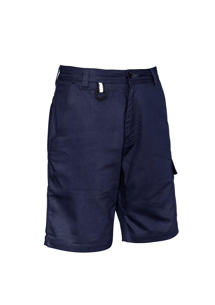 Mens Rugged Cooling Vented Short Navy back