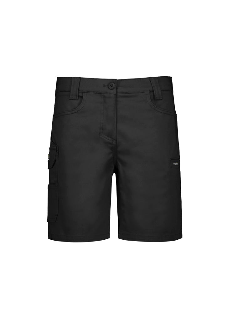 Womens Essential Stretch Cargo Short Black front