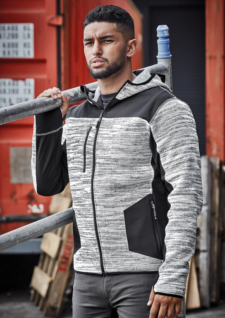 Unisex Streetworx Reinforced Knit Hoodie Grey front