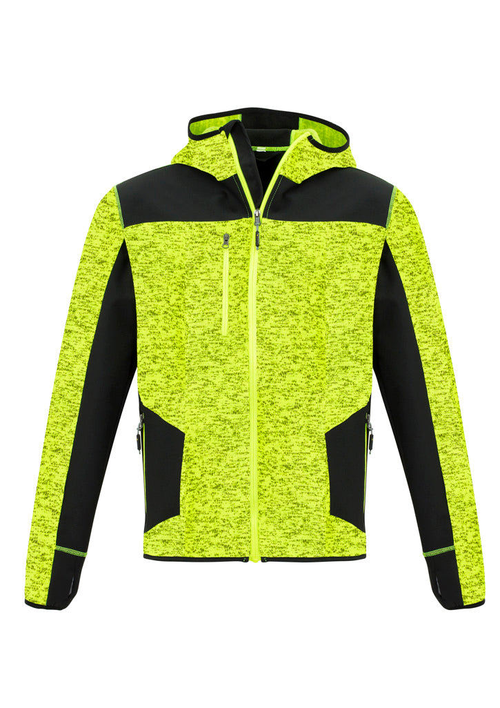 Unisex Streetworx Reinforced Knit Hoodie Fluoro Yellow front