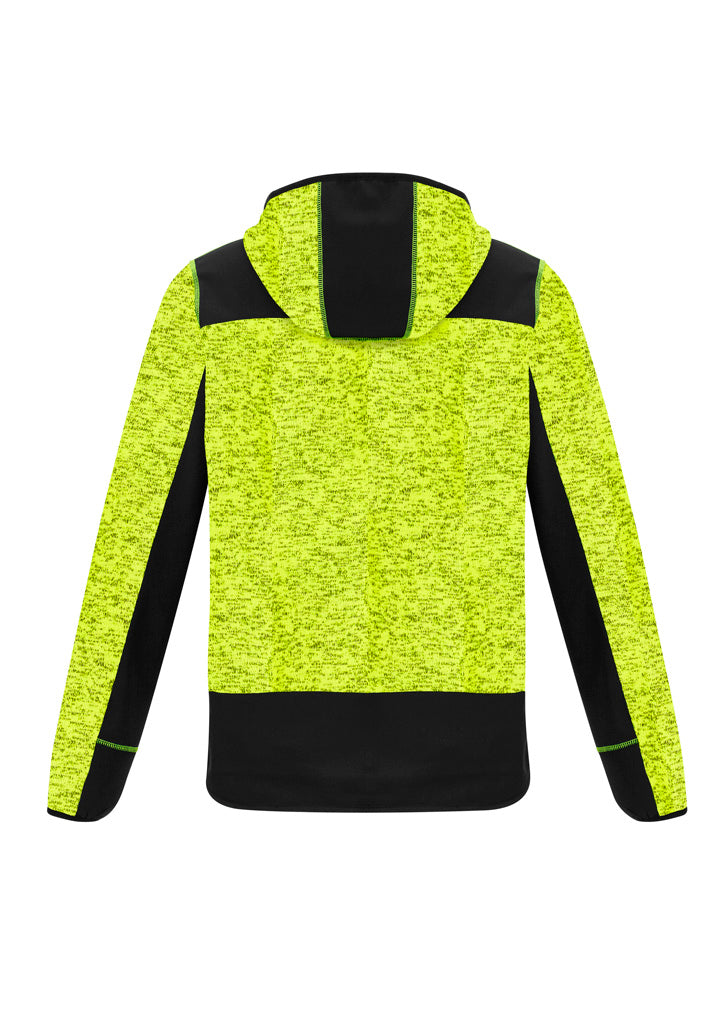 Unisex Streetworx Reinforced Knit Hoodie Fluoro Yellow back