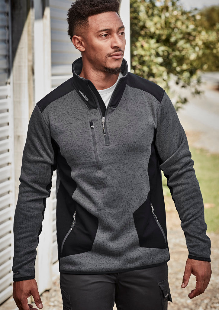 Unisex Streetworx Reinforced Knit 1/2 Zip Pullover Gunmetal back