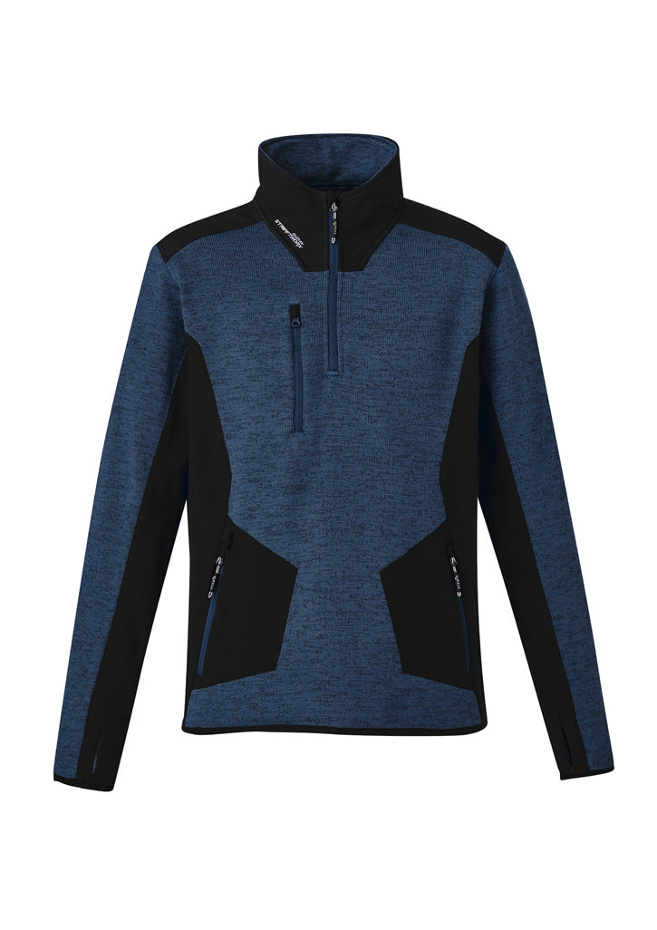 Unisex Streetworx Reinforced Knit 1/2 Zip Pullover Navy back