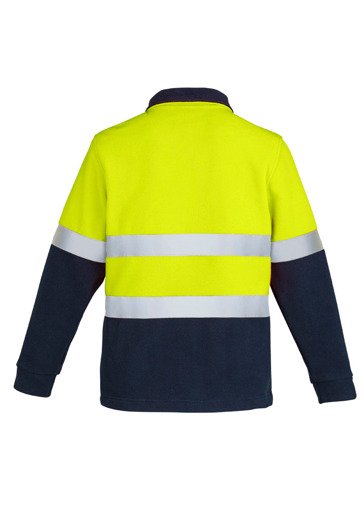 Unisex Hi Vis Polar Fleece Pullover - Hoop Taped Yellow/Navy back